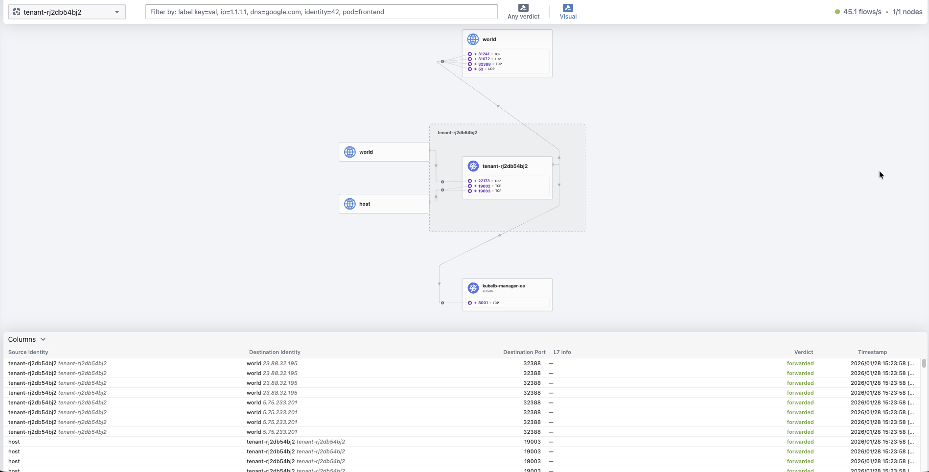 Hubble UI Service Map