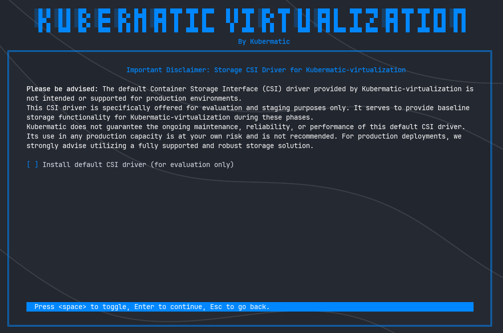 Kubermatic Virtualization - Storage CSI Driver Configuration