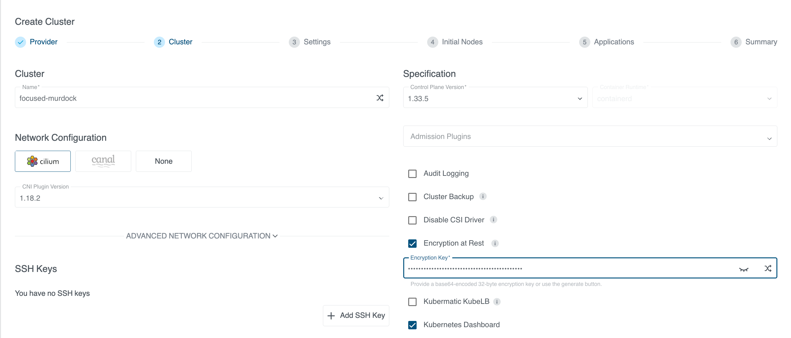Enable Encryption at Rest