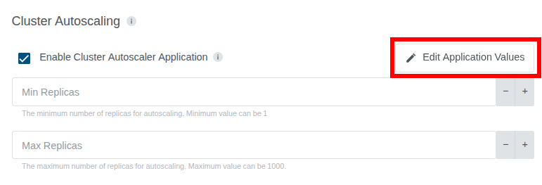 Edit Application Values